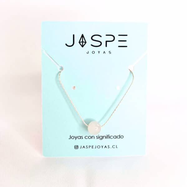Cadena Hilo de Plata con Piedra Cuarzo Rosa - Imagen 3