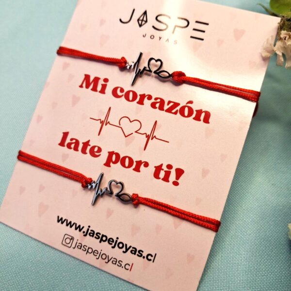 Pulseras para parejas latidos corazón