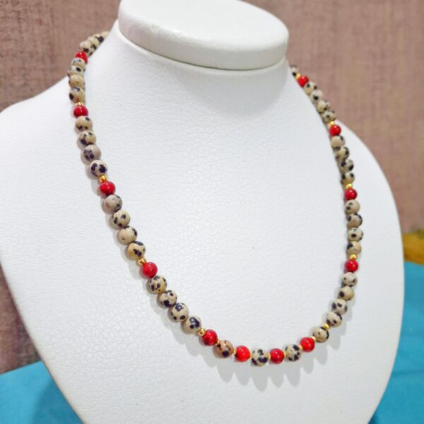 Collar Jaspe Dálmata & Coral - Imagen 2