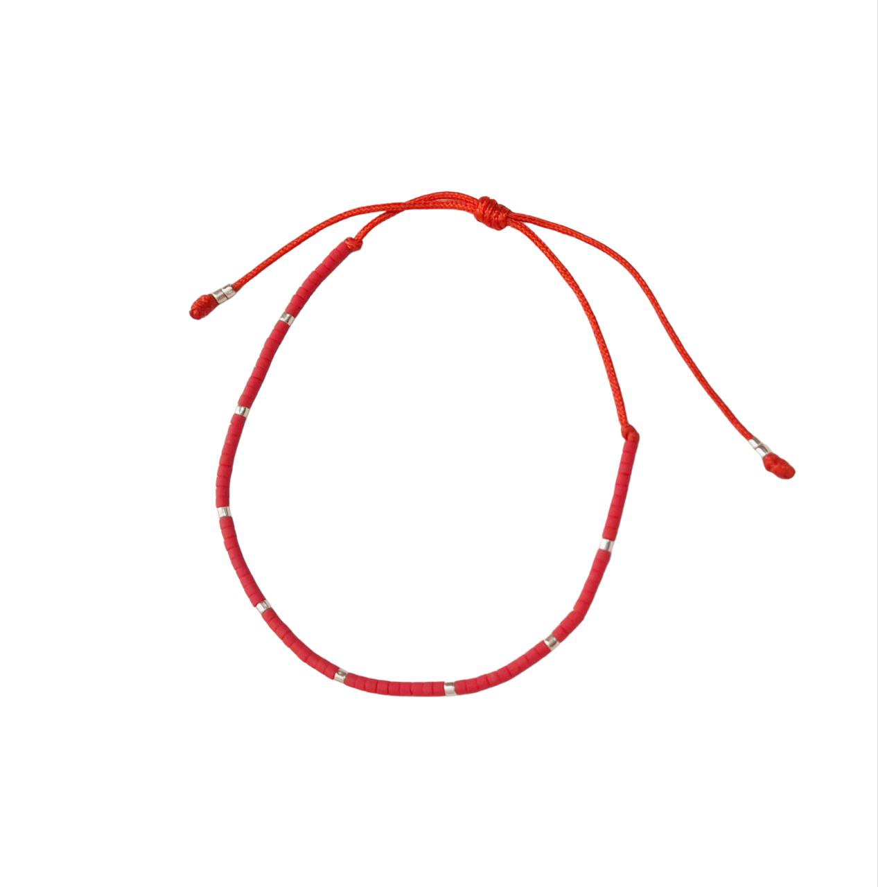Pulsera Hilo Rojo con mostacillas