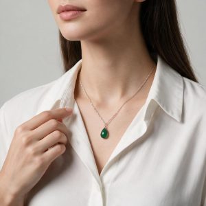 Cadena de Plata 925 Aventurina Verde
